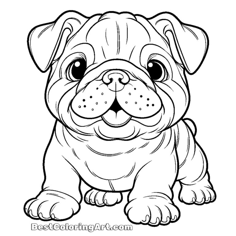 Young Bulldog Coloring Page - Printable & Free PDFs