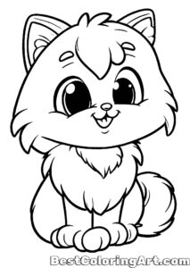 a simple cat coloring page