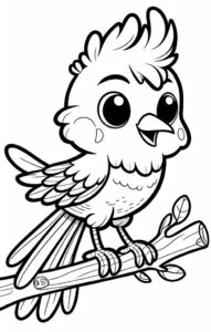Cute bird coloring page