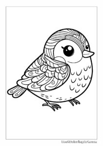 Simple bird coloring page