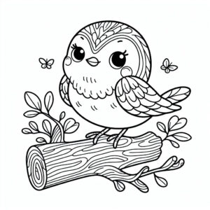 Sweet bird coloring page
