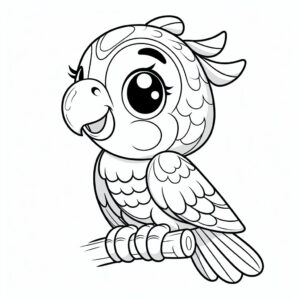 Sweetl parrot coloring page