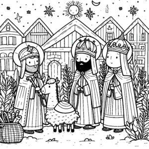 Three Kings coloring page