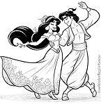Aladdin and Jasmine dancing