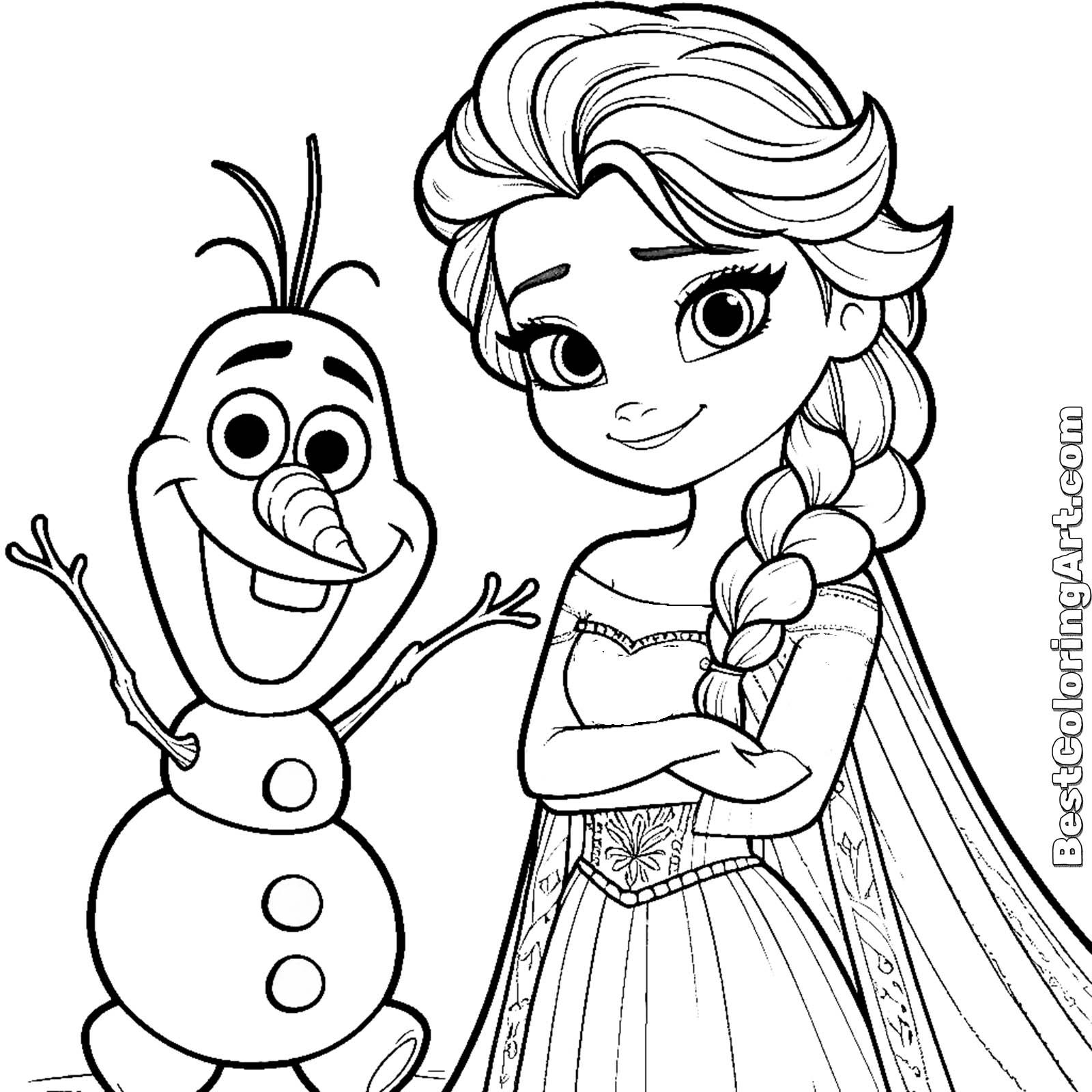 Anna And Olaf Coloring Page Printable And Free Pdfs 