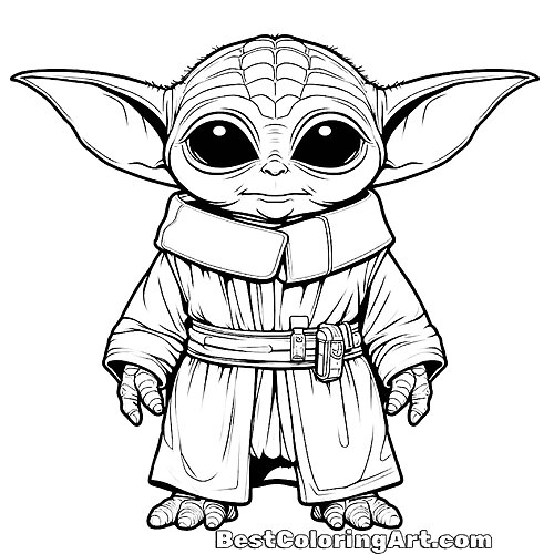 Grogu Baby Yoda Coloring Page - Printable & Free PDFs