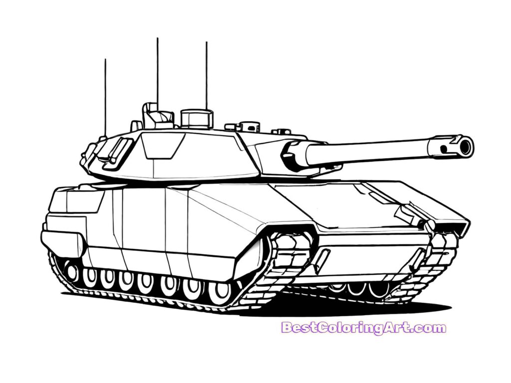 M1 Abrams tank Coloring sheet - Printable & Free PDFs