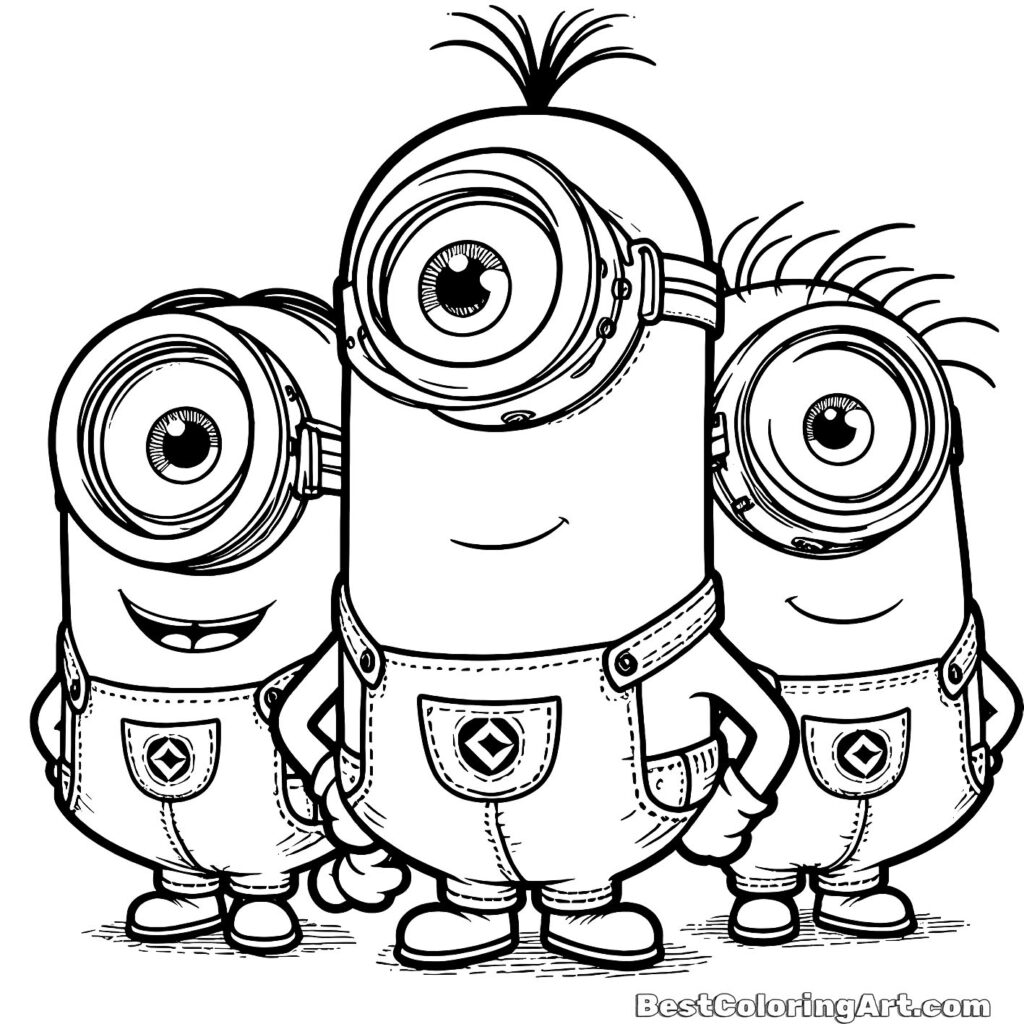 Minions coloring sheets - Printable & Free PDFs
