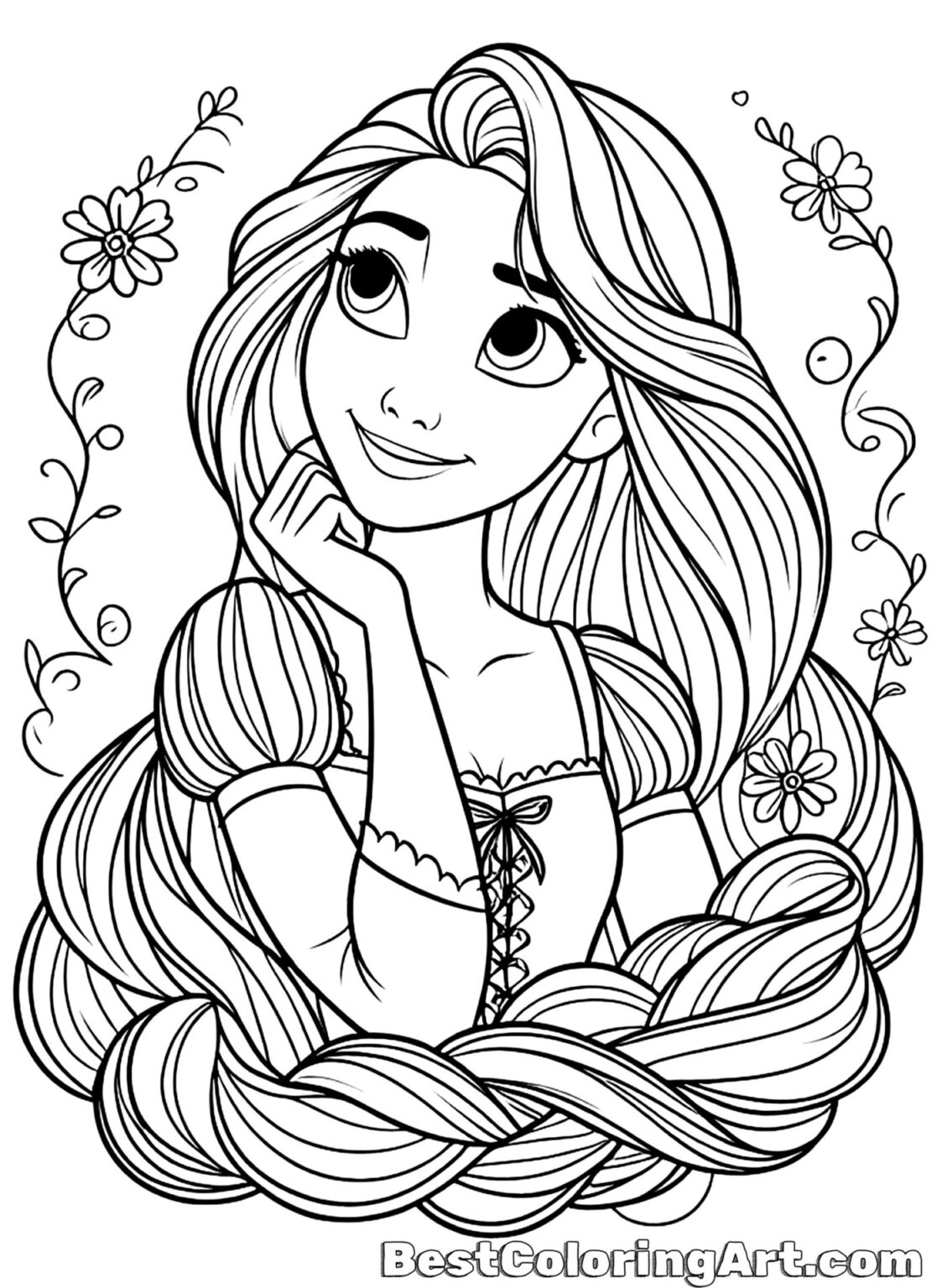 Rapunzel Tangled Coloring Page Printable And Free Pdfs