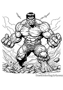 Very Angry Hulk Coloring