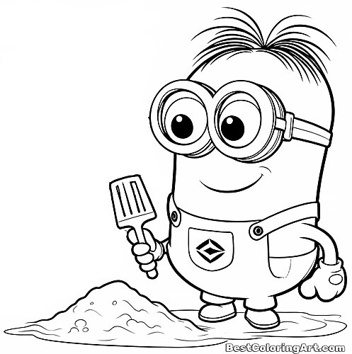 minions in the sandbox Coloring Page