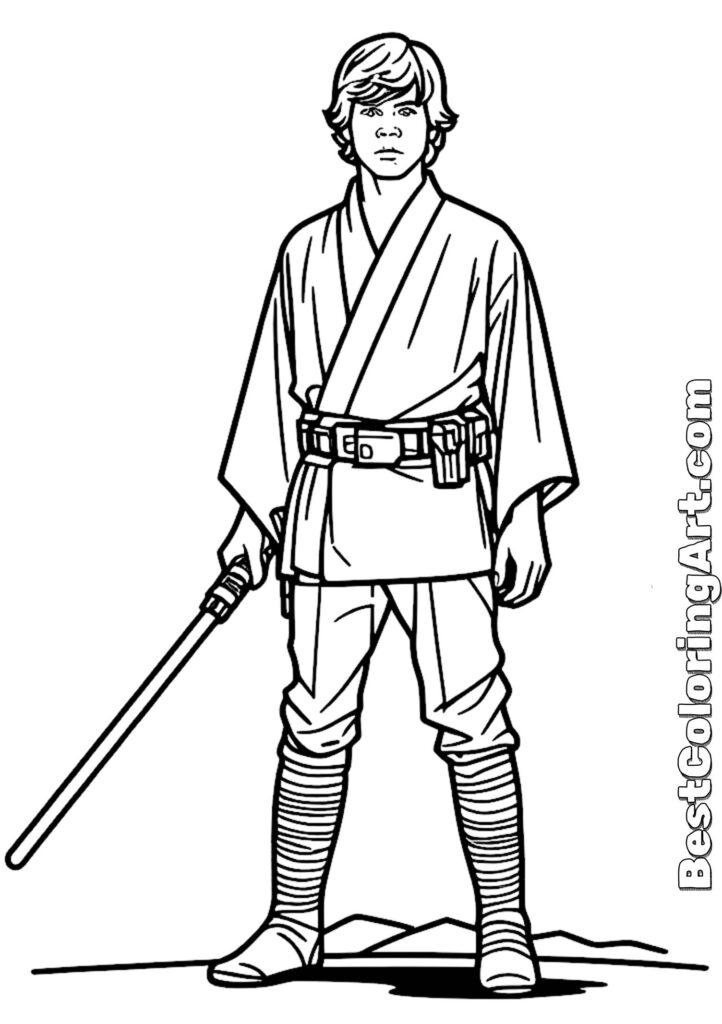 young Luke Skywalker coloring page - Printable & Free PDFs