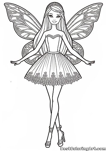 Barbie fairy coloring pages - Printable & Free PDFs