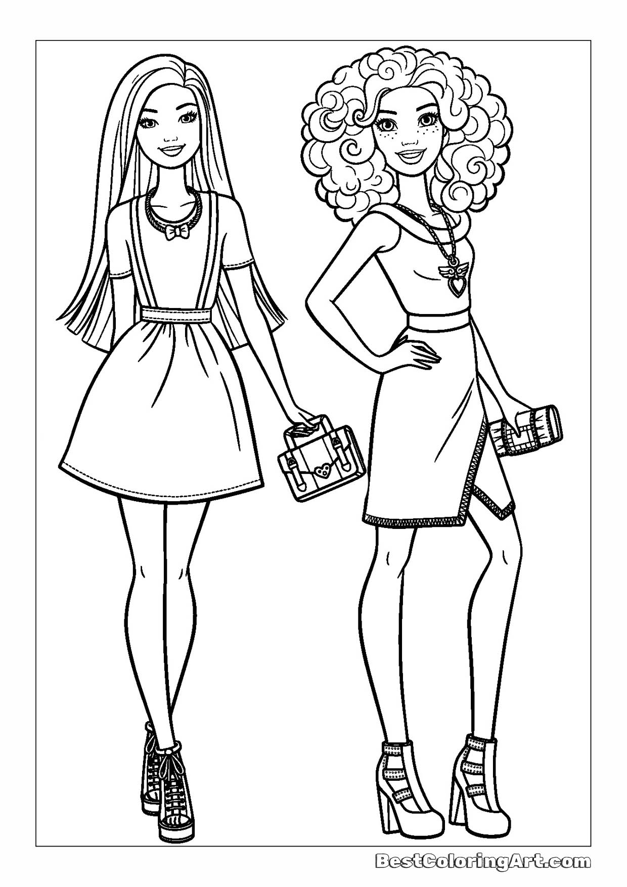 Barbie friends - Barbie coloring page - Printable & Free PDFs