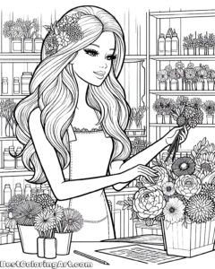 Barbie in the flower shop