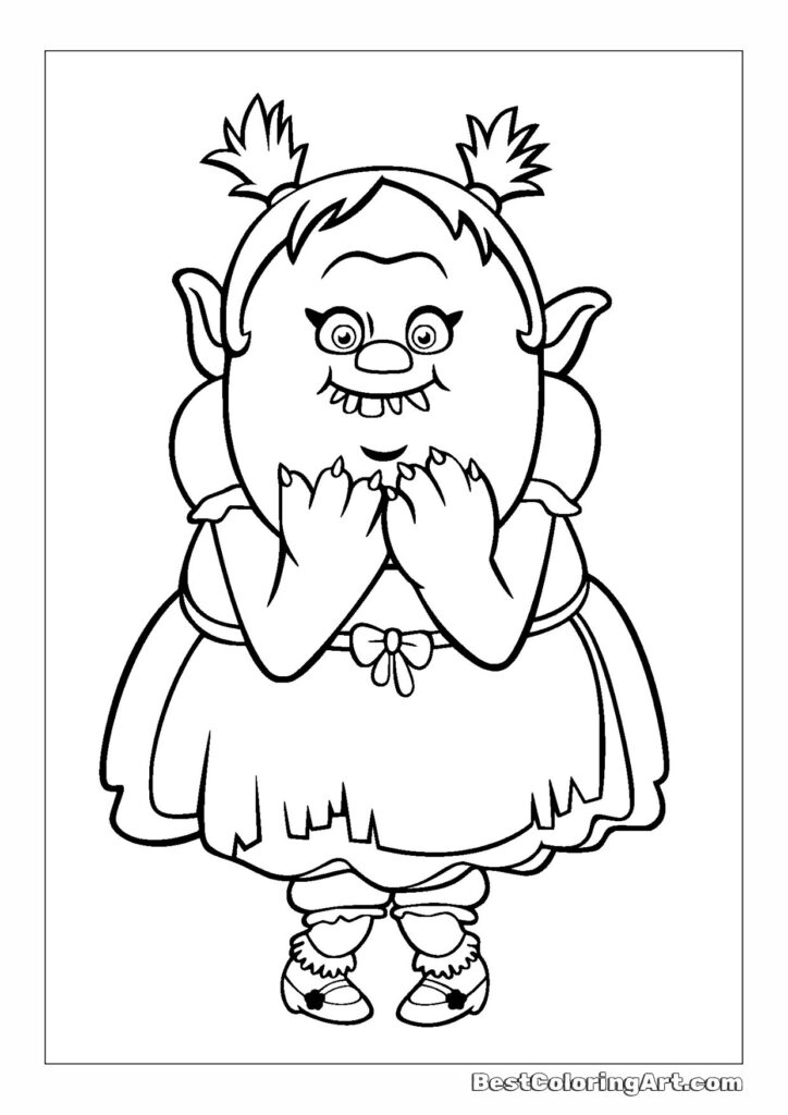 Bridget - Trolls Coloring Page - Printable & Free PDFs