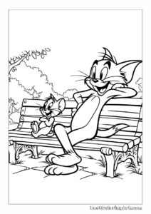 Tom and Jerry on the bench