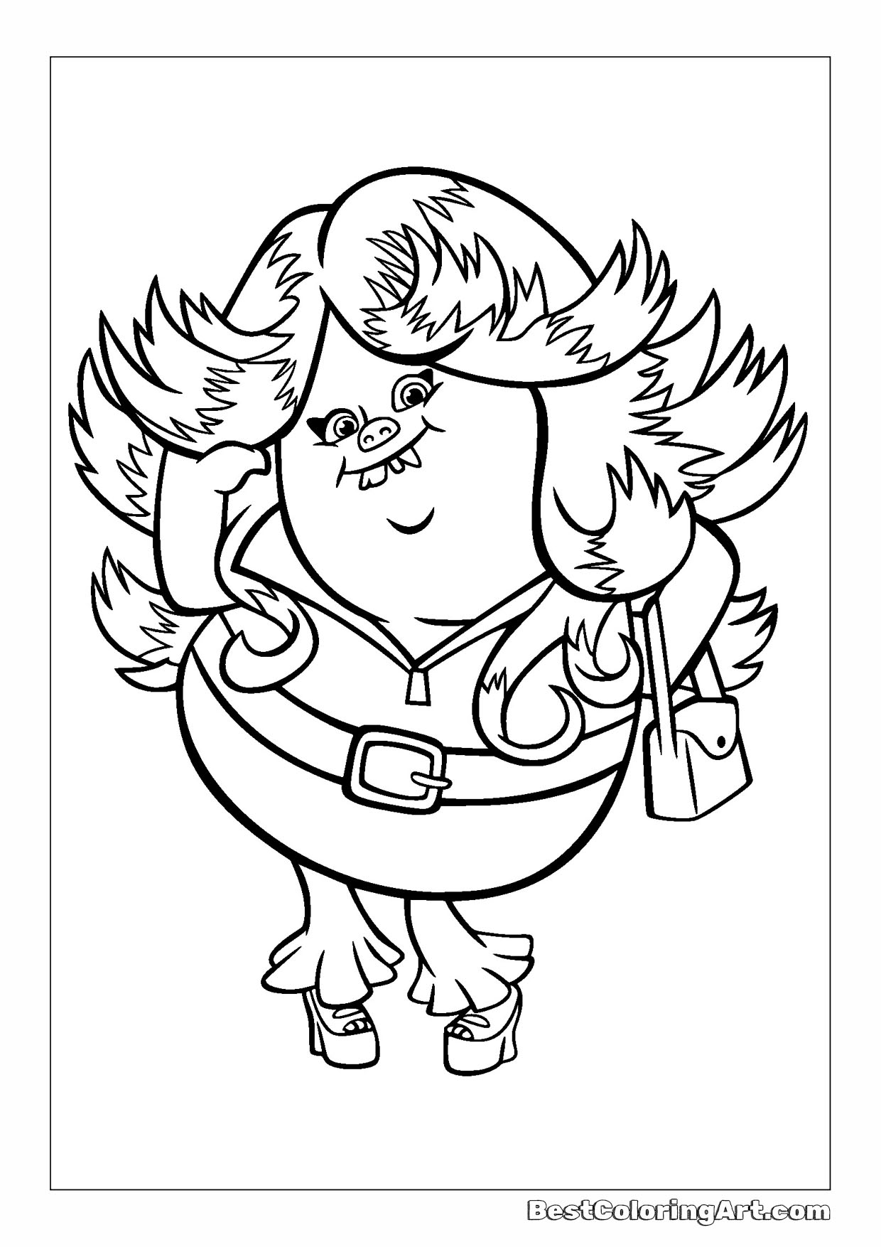 Lady Glittersparkles - Bridget - Trolls Coloring Page - Printable ...