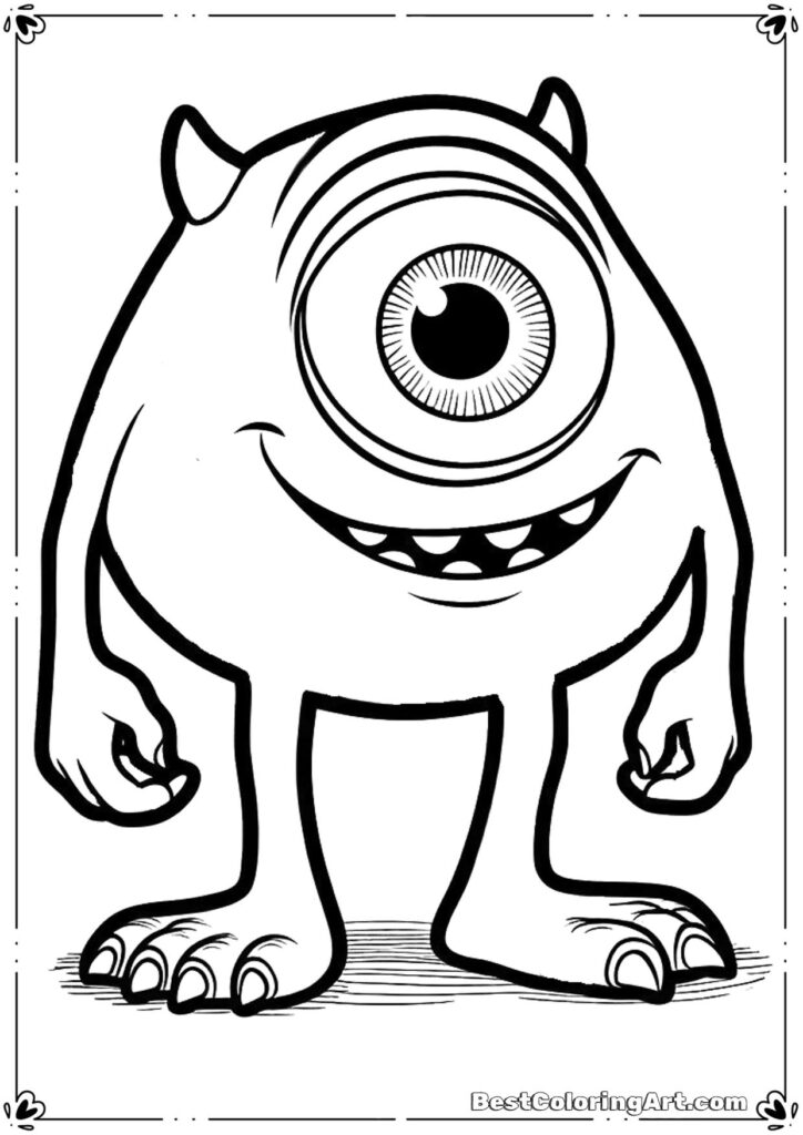 Mike Wazowski - Monsters Inc Coloring Page - Coloring Pages ...