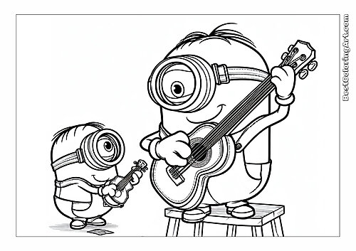 Minions play the guitar
