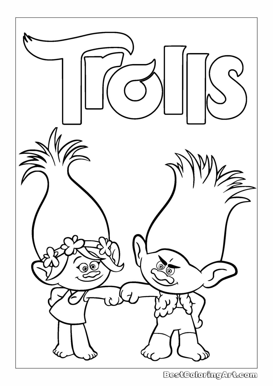 Trolls Coloring Pages - Bestcoloringart.com