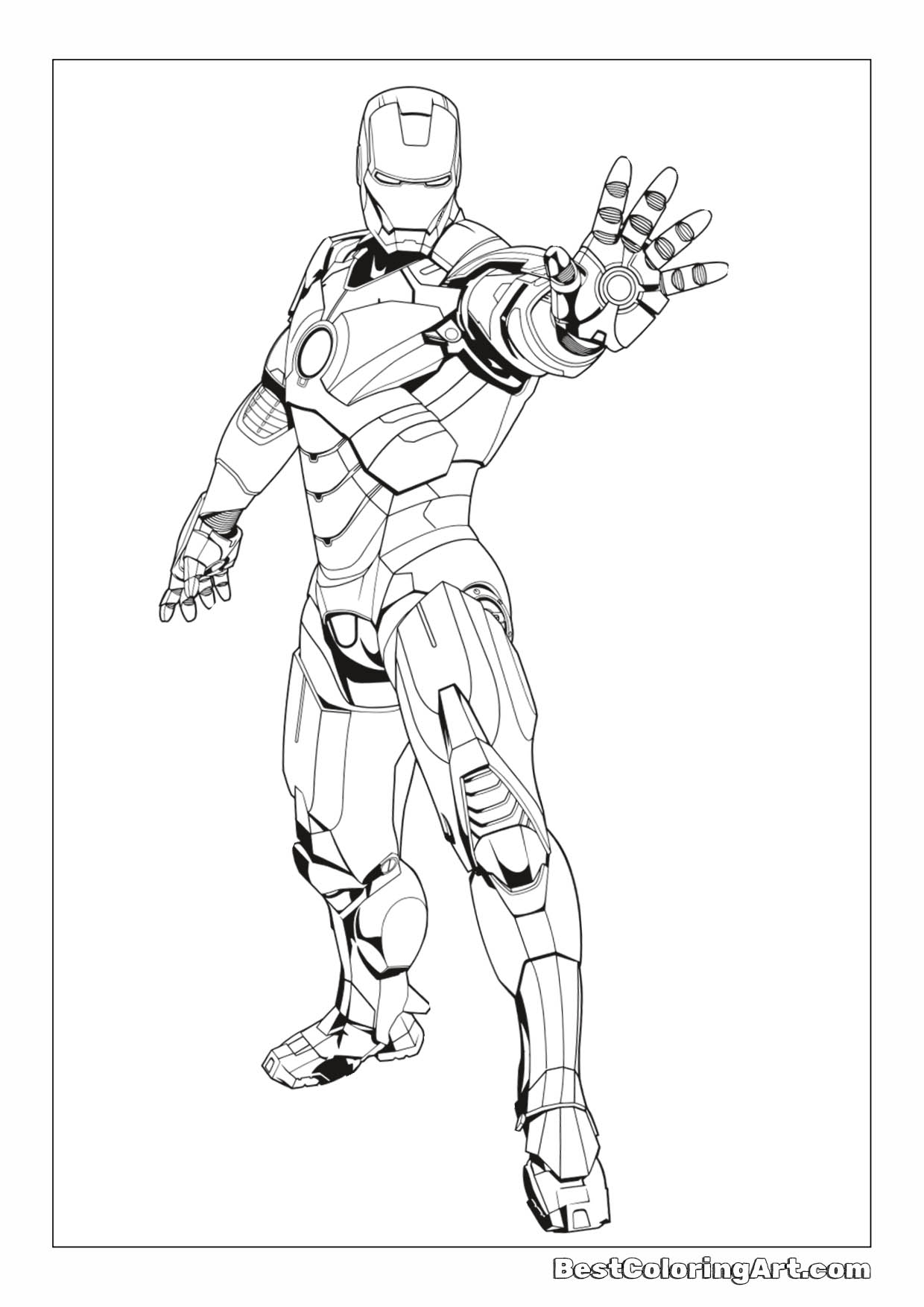 Simple Iron Man - Iron Man Coloring Page - Printable & Free PDFs