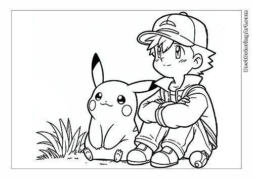 Simple Pikachu and Ashn