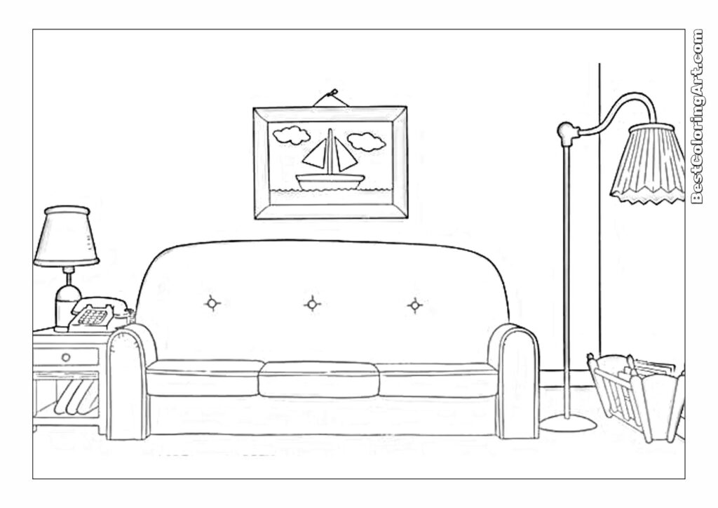 Simpsons couch - Simpsons Coloring Page - Printable & Free PDFs