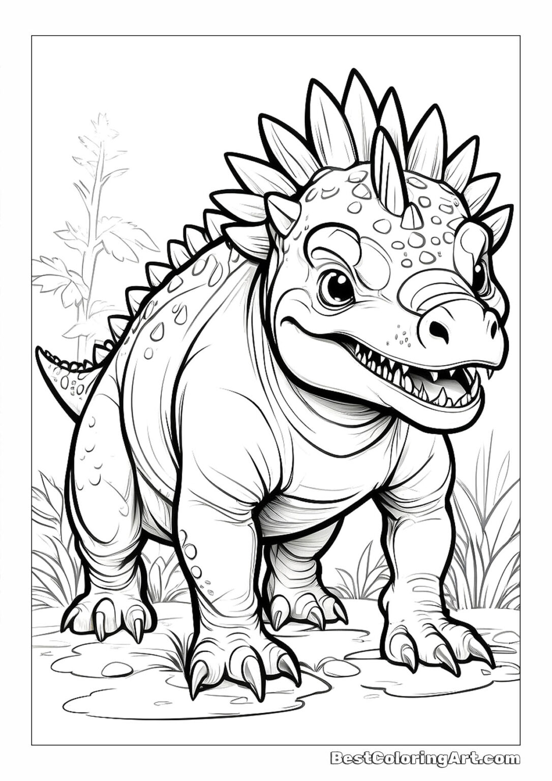 Young Triceratops - Dinosaur Coloring Page - Printable & Free PDFs