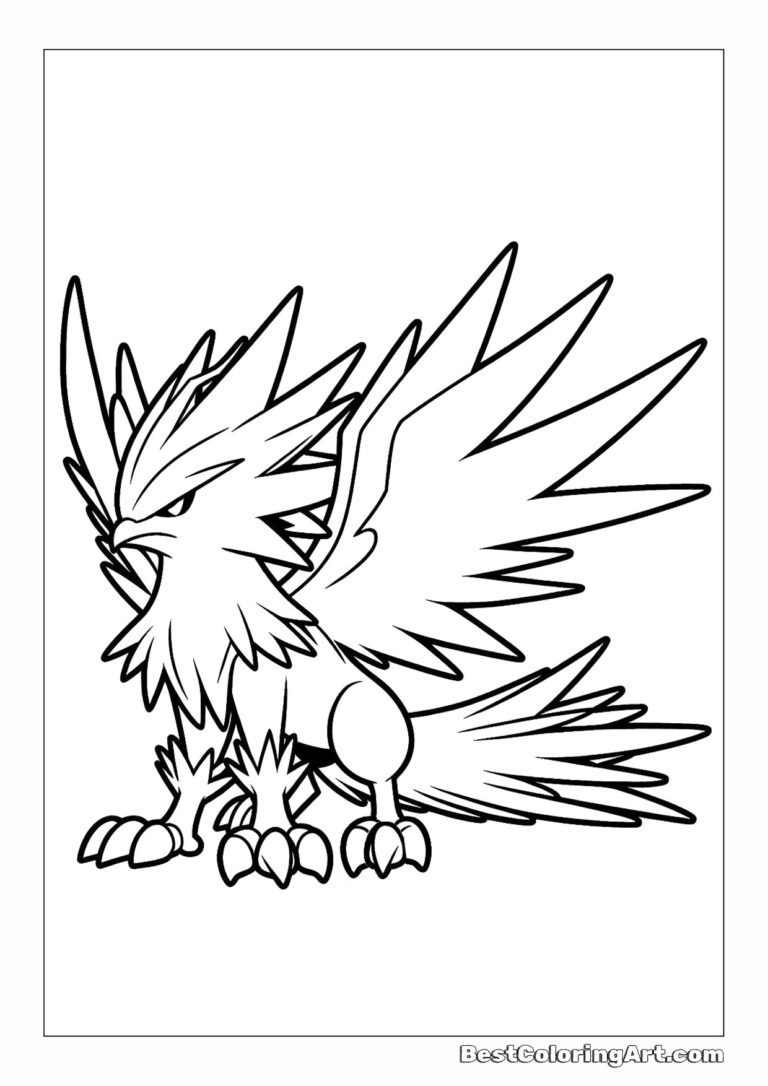 10 Zapdos Pokémon Coloring Pages for Electrifying Fun