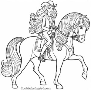 barbie rides a horse