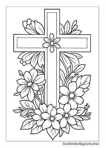 Cross - Easter Coloring Page - Printable & Free PDFs