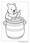 Winnie the Pooh with a pot of honey